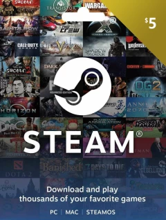 Steam 礼物卡 5 美金 USD Cd-key/钱包充值码 美国